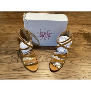 OLIVIA MILLER Cognac Treat Yourself Sandal, Women Size 8.5 New